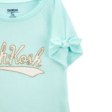 OshKosh Girl's Logo Tie-Sleeve T-shirt - Green