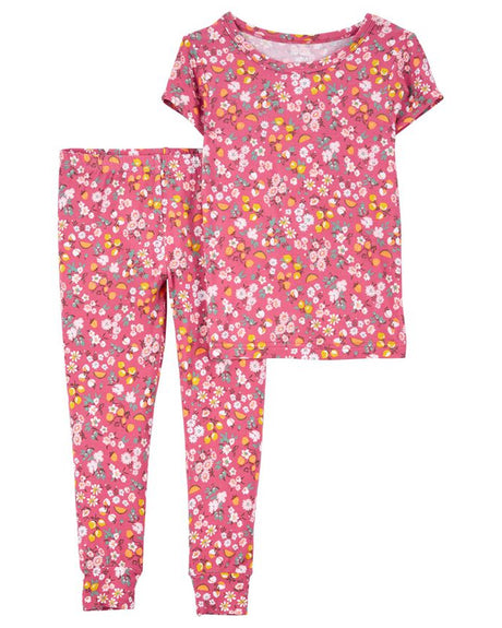 Pyjama 2 Pièces à Fleurs PurelySoft Carter's - Orange