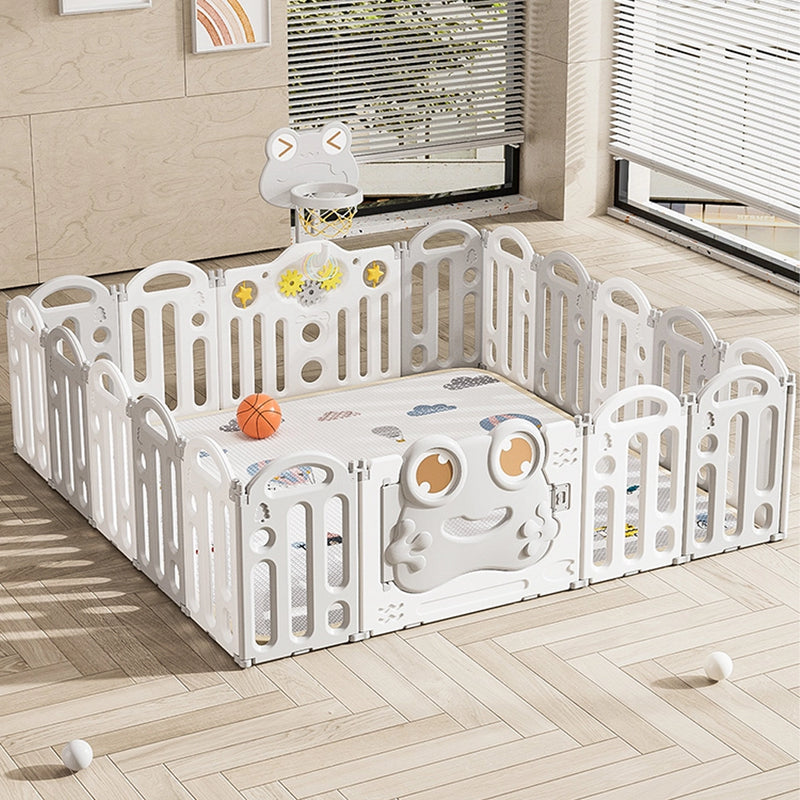 حديقة ألعاب (187×187 سم) سياج قابل للطي 16+2 مع سلة كرة سلة