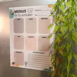 O Rayon Des Kids Planner de Cuisine en Plexiglass ( Menus de la Semaine + Aimants )