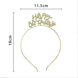 Gold Happy Birthday Headband – 1 Piece