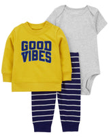 Ensemble 3 Pièces Pulls Good Vibes Carter's - Jaune