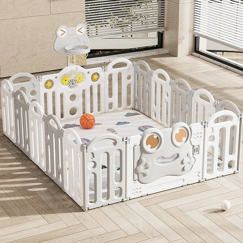 Playpen (150x187cm) Foldable Fence 14+2 with Basketball Hoop