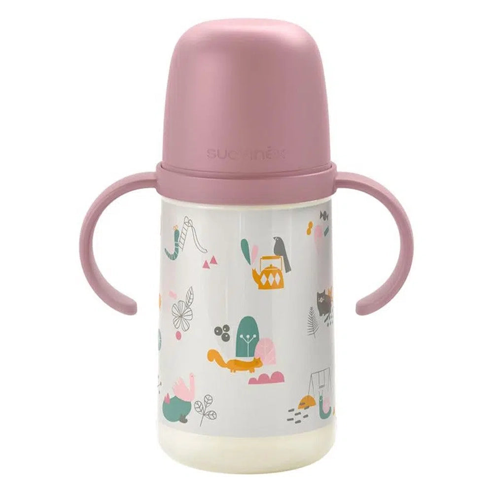 Suavinex Anti-Colic Bottle with Handles and Silicone Spout 270ml - Pink