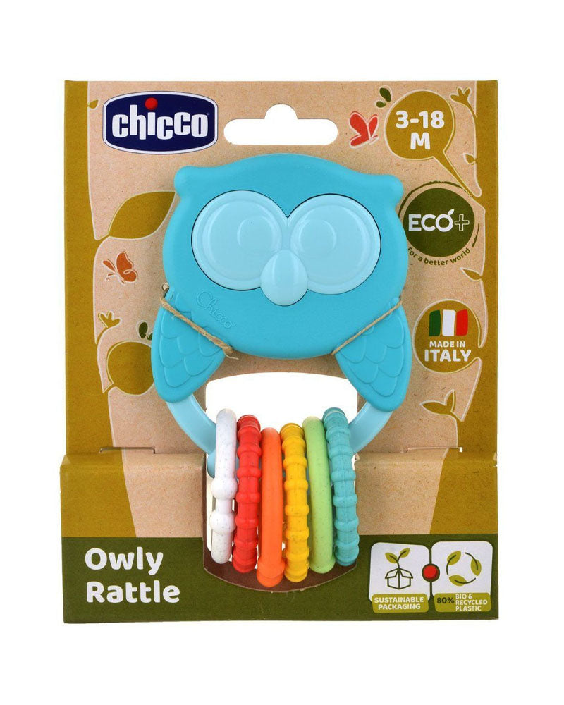 Chicco Hochet Hibou avec anneaux ECO+ 3-18M