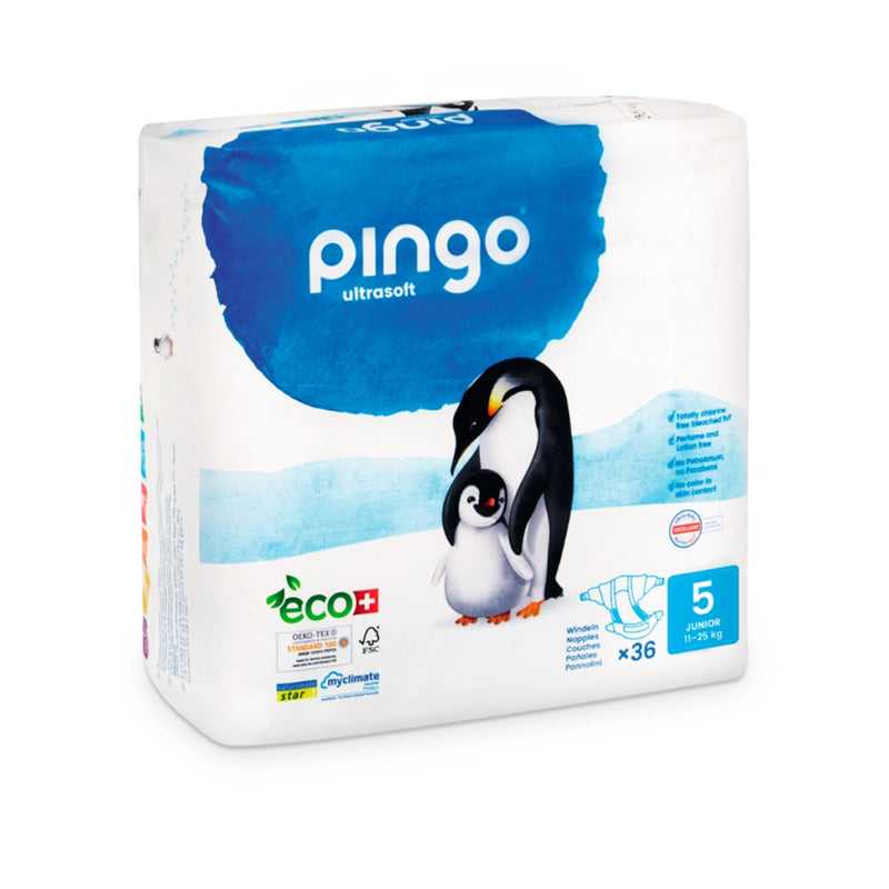 Pingo Eco-Friendly Diapers Size 5 - (11-25Kg) 36 Units
