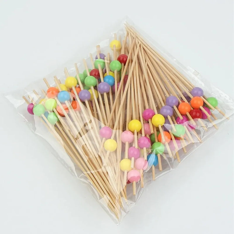 Juego de 100 brochetas de madera con cuentas - Colorido