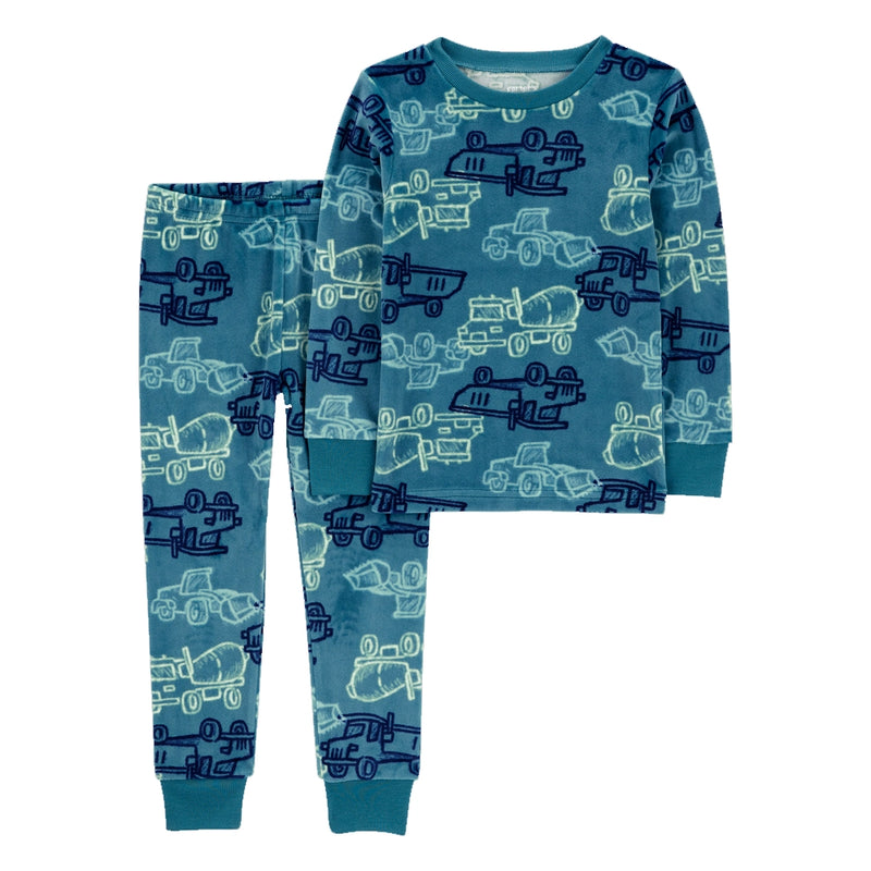 Pijama de 2 piezas de tela Velboa de Carter's - Azul