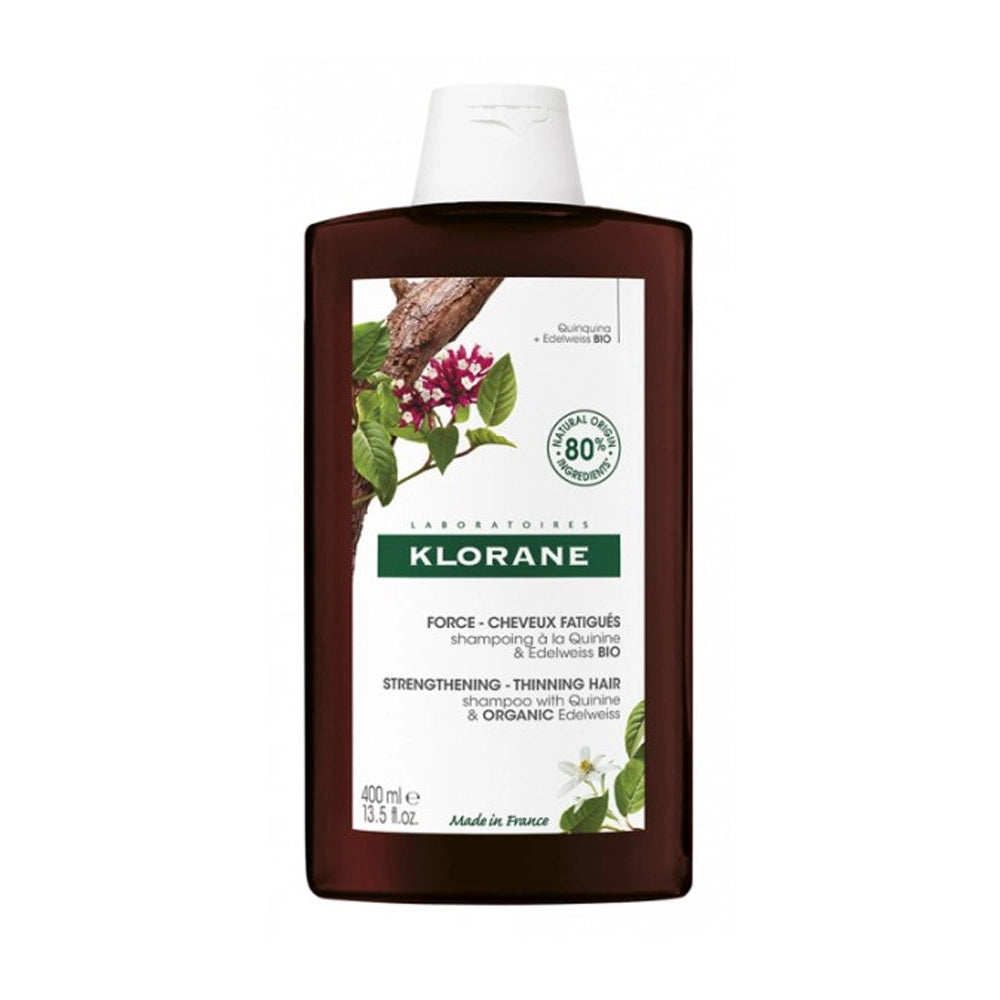 Klorane - Strengthening shampoo with Quinine &amp; Edelweiss BIO - Hair loss, tired hair 400 ml