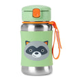 Skip Hop Water Bottle with Stainless Steel Straw 350ml - Raccoon