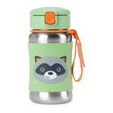 Skip Hop Gourde avec Paille en Acier Inoxydable 350ml - Raton Laveur