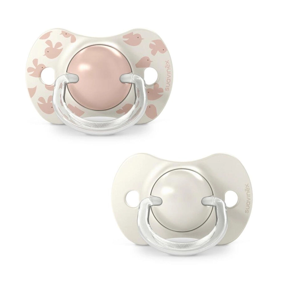 Suavinex Lot de 2 Sucettes Physiologique 6-18M - Beige & Rose