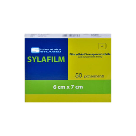 Sylafilm Pansement Film Adhésif Transparent Stérile 6x7 cm Boîte de 50