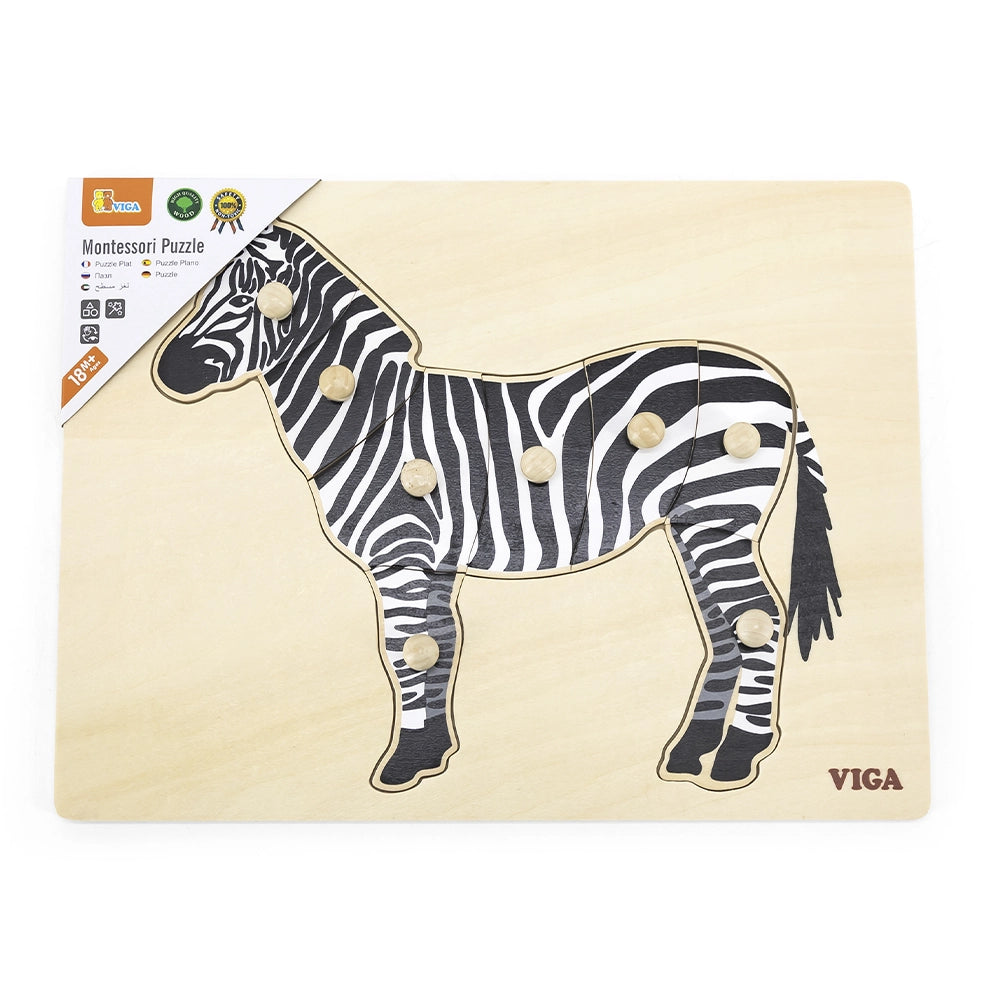 Viga Toys Puzzle Montessori 18M+ - Zèbre