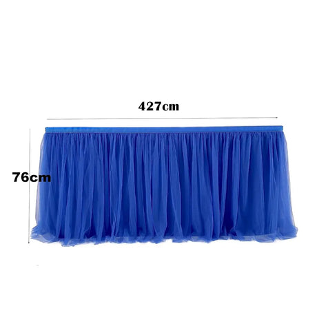 Jupe de table en tulle 426 x 74cm - Bleu Roi