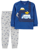 Ensemble 2 Pièces T-Shirt Et Pantalon De Jogging Dog Cars Bébé Carter's - Bleu & Gris