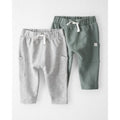 Little Planet 2-Pack GOTS Organic Cotton Baby Pants - Gray & Green