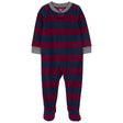 Pyjama polaire rayé à pieds pour garçon