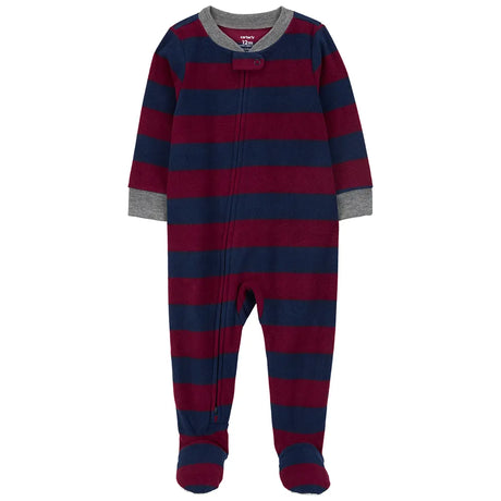 Pyjama polaire rayé à pieds pour garçon