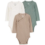 Lot de 3 bodys pression côté manches longues
