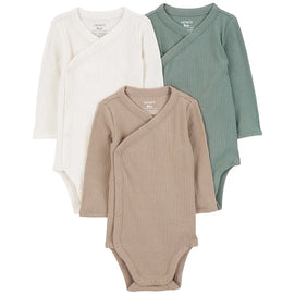 Lot de 3 bodys pression côté manches longues