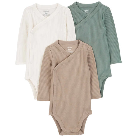 Lot de 3 bodys pression côté manches longues