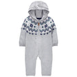 Combinaison à capuche bébé motif Fair Isle