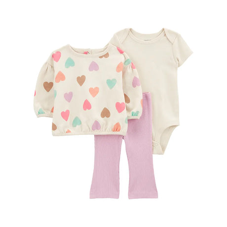 3-piece heart pants set for baby girls