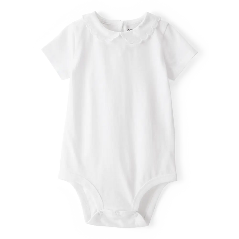 Body con cuello festoneado para bebé niña OshKosh - Blanco