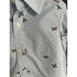 Ensemble 2 pièces bébé : chemise boutonnée motif avion et pantalon