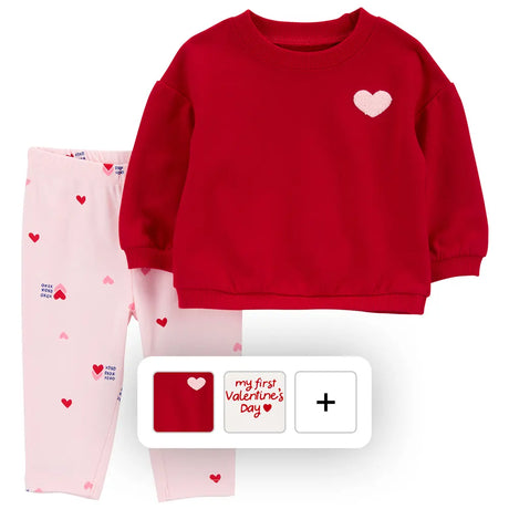 Ensemble 2p St-Valentin bébé fille - Coton