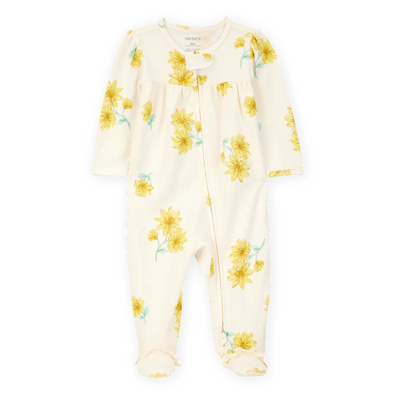 Carter's Baby Girl Zip-Up Cotton Sleeper - Floral