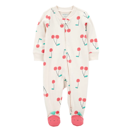 Pyjama dors-bien zippé imprimé cerise bébé fille