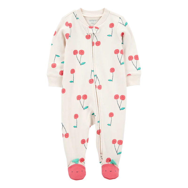 Carter's Baby Girl Zip-Up Sleeper - Cherry