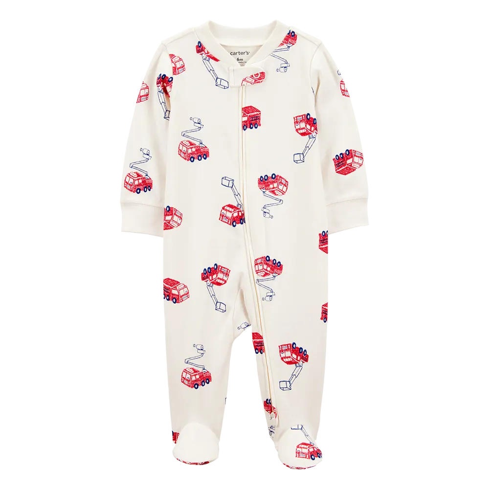 Pyjama dors-bien zippé pompier bébé garçon - Coton
