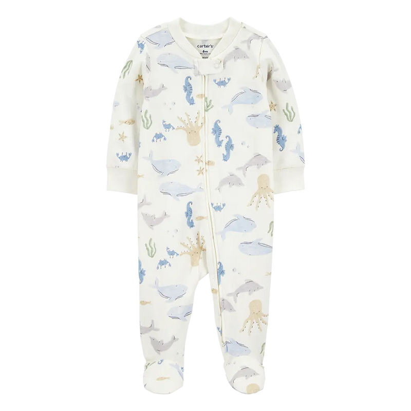 Grenouillère Zippé Bébé Garçon Carter's - Animaux Marins
