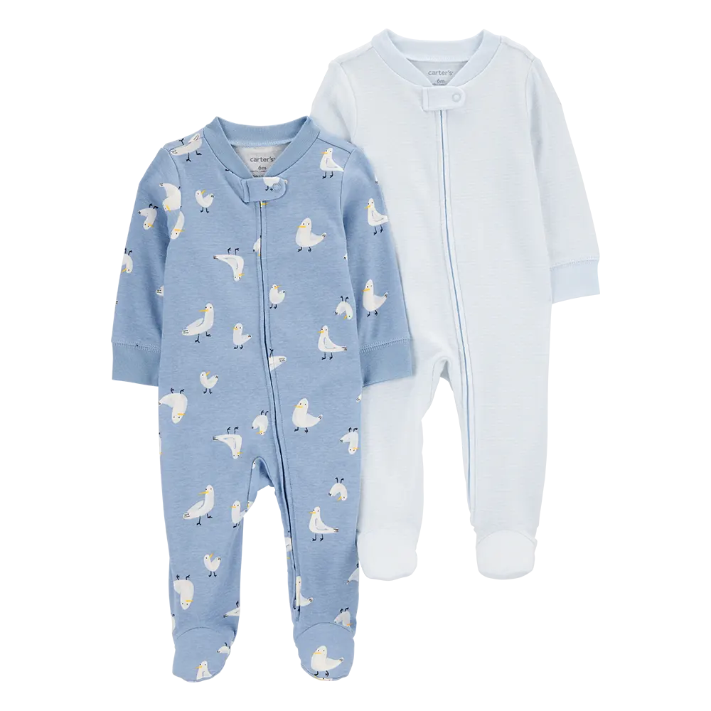 Lot de 2 pyjamas pélican zippés bébé garçon