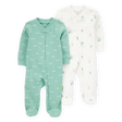 Lot de 2 pyjamas grenouille zippés bébé garçon