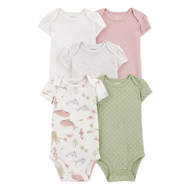 Lot de 5 bodys hippocampe bébé fille