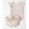 Conjunto de 2 piezas de algodón orgánico acanalado para bebé niña Little Planet - Floral