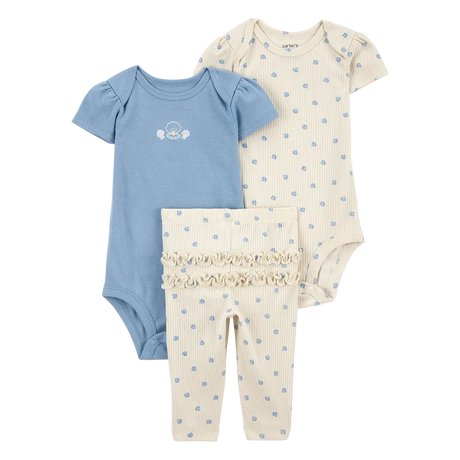 Ensemble 3 pièces coquillage pour bébé fille