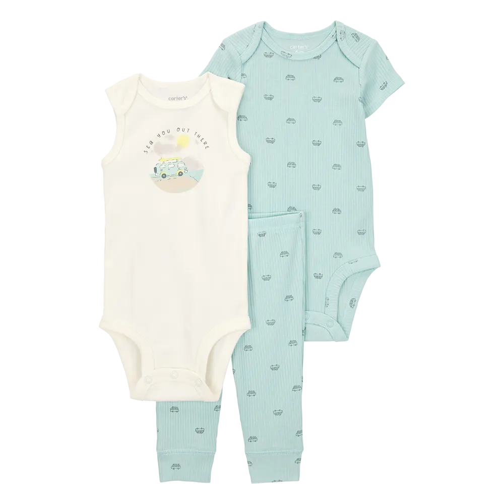 Ensemble 3 pièces bus pour bébé garçon