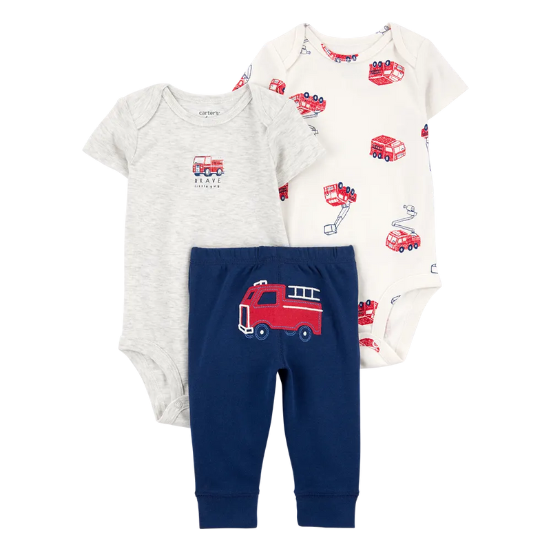 Conjunto de 3 piezas para bebé niño Carter's - Camión de bomberos