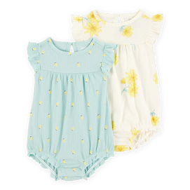Lot de 2 barboteuses florales bébé fille