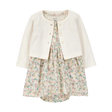 Ensemble robe florale et cardigan bébé fille