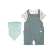 Ensemble salopette courte et bandana rayé bébé garçon