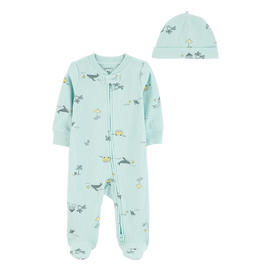 Ensemble pyjama zippé et bonnet plage bébé garçon