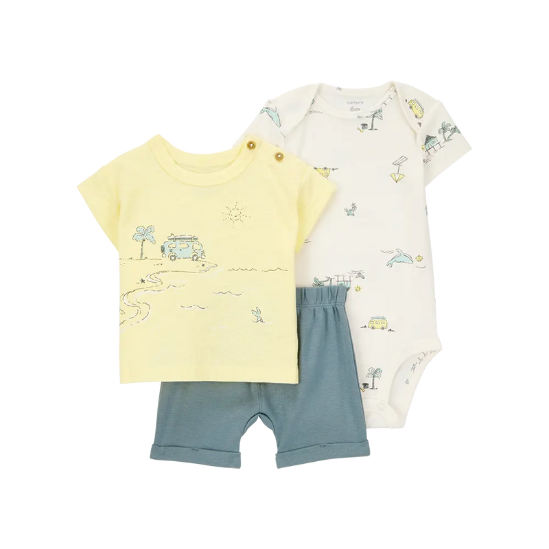 Conjunto de 3 piezas para bebé niño Carter's - Playa