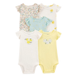 Lot de 5 bodys citron bébé fille - 100% Coton