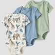 Lot de 3 bodys en coton bio bébé - Unisexe